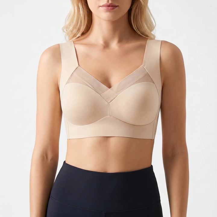 Soutien-gorge push-up sans coutures avec panneau en maille