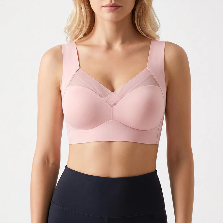 Soutien-gorge push-up sans coutures avec panneau en maille