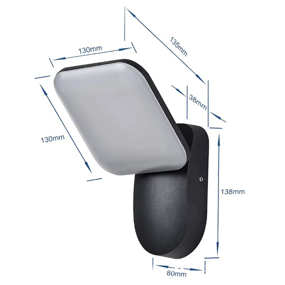 Éclairage mural extérieur imperméable avec capteur de mouvement PIR (12W) – Illumination intelligente pour sécurité améliorée