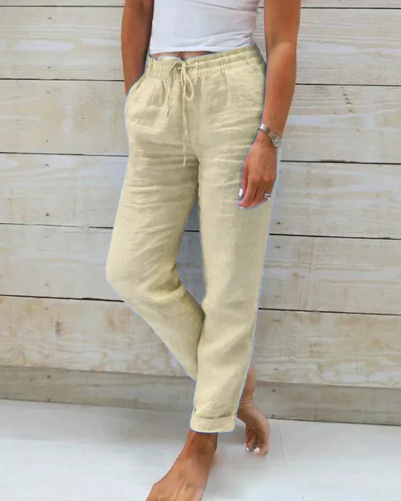 Pantalons en lin décontractés pour femmes