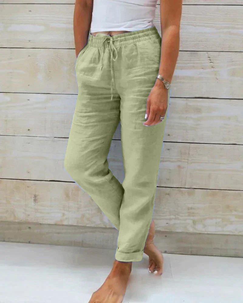 Pantalons en lin décontractés pour femmes
