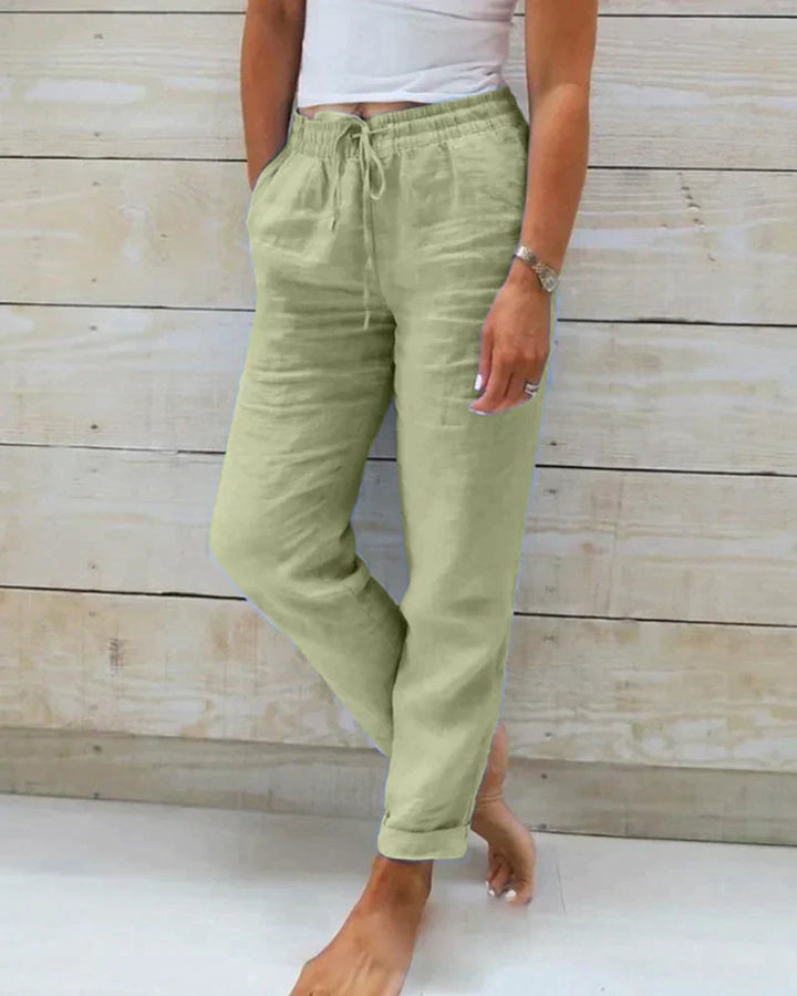 Pantalons en lin décontractés pour femmes