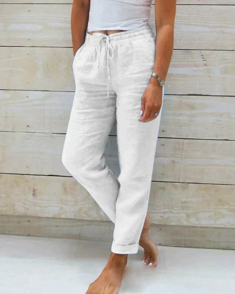 Pantalons en lin décontractés pour femmes