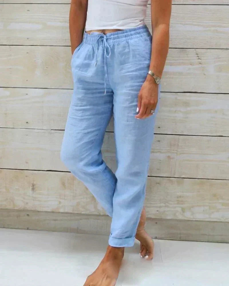 Pantalons en lin décontractés pour femmes