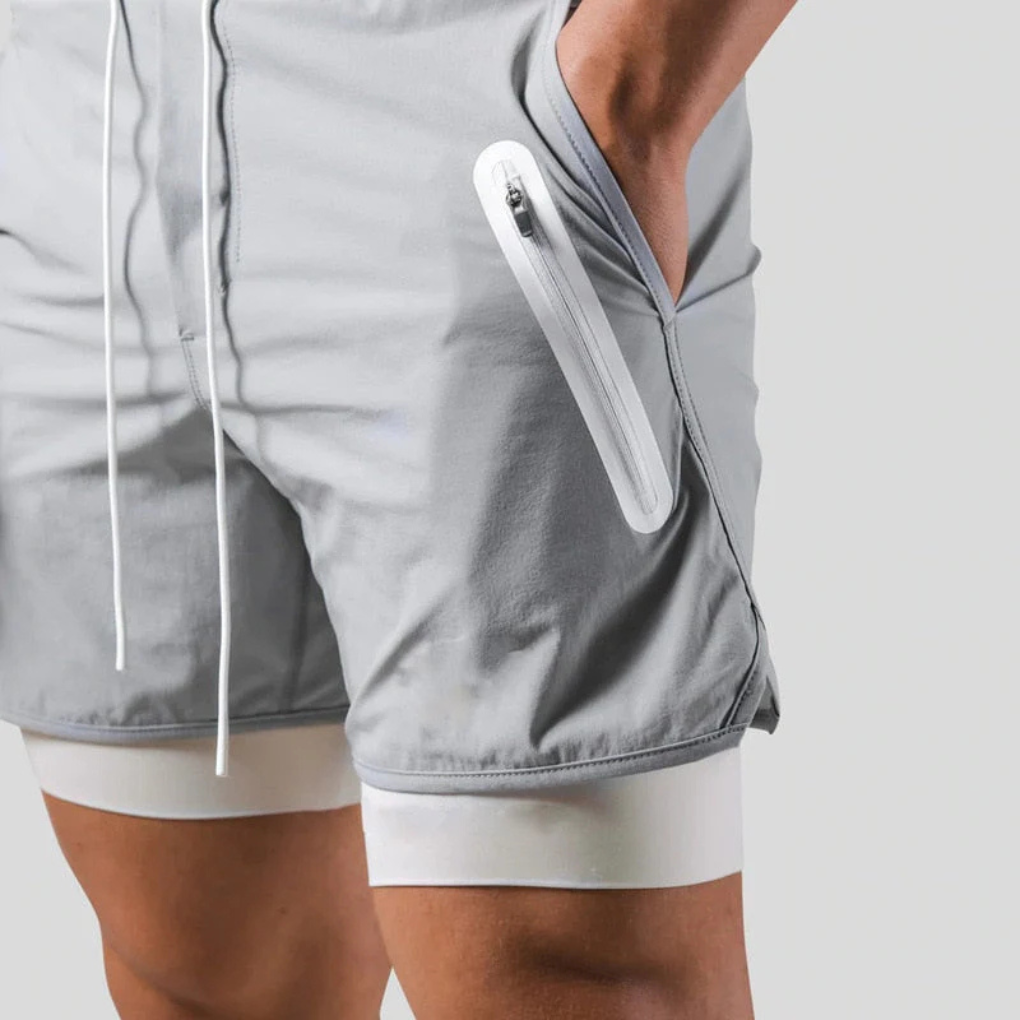 Short de sport 2 en 1 pour homme