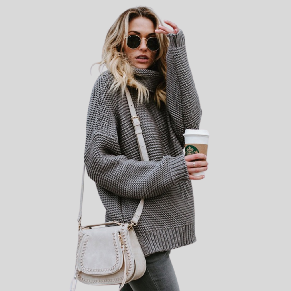 Pull Col Roulé Tricoté Luxe pour Femmes