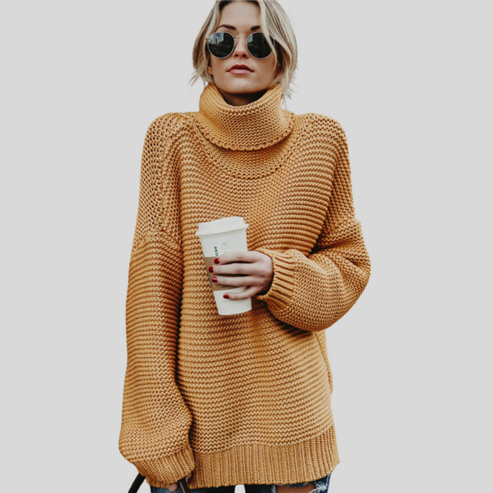 Pull Col Roulé Tricoté Luxe pour Femmes