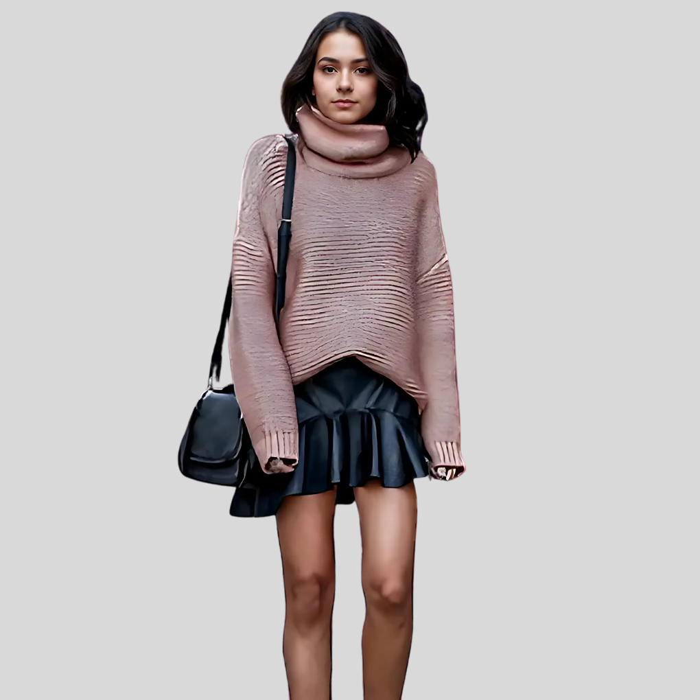 Pull Col Roulé Tricoté Luxe pour Femmes