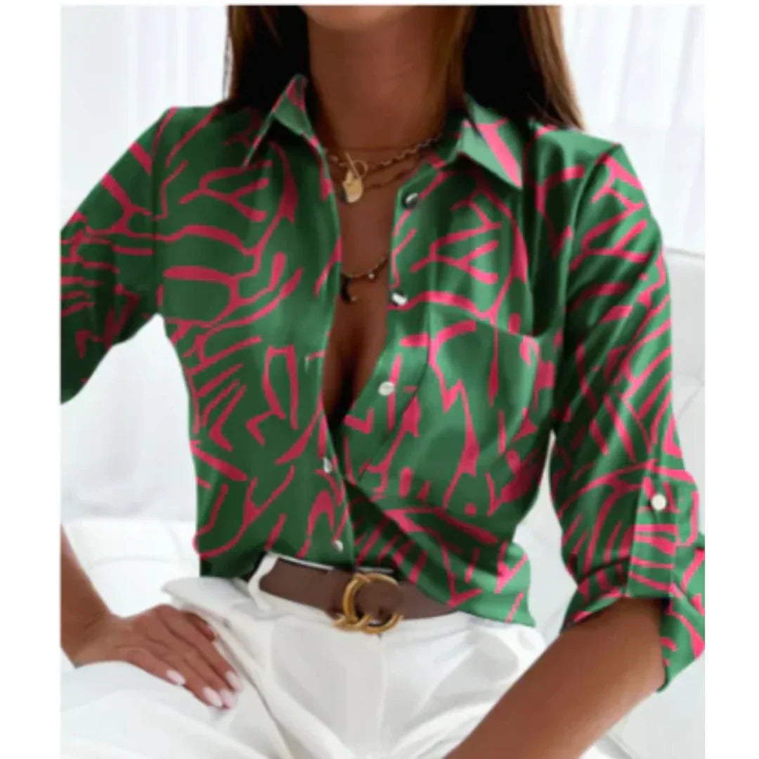 Blouse Imprimée Dégradé pour Femmes – Style Céleste pour Usage Quotidien
