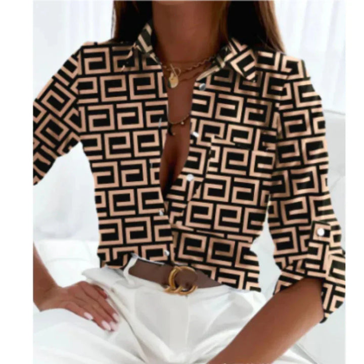 Blouse Imprimée Dégradé pour Femmes – Style Céleste pour Usage Quotidien