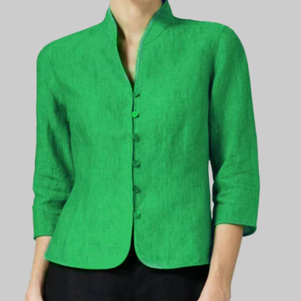 Blouse à col levant pour femmes – Détails chics avec flair polyvalent
