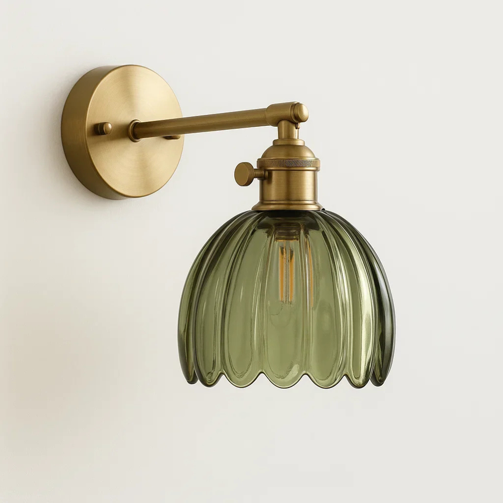 Applique murale rétro – Design tulipe en verre pour un éclairage élégant