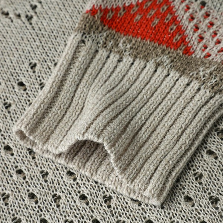 Pull Femme Imprimé Géométrique à Manches Longues