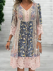Harper | Robe Midi Imprimée V Neck Boho pour Femme