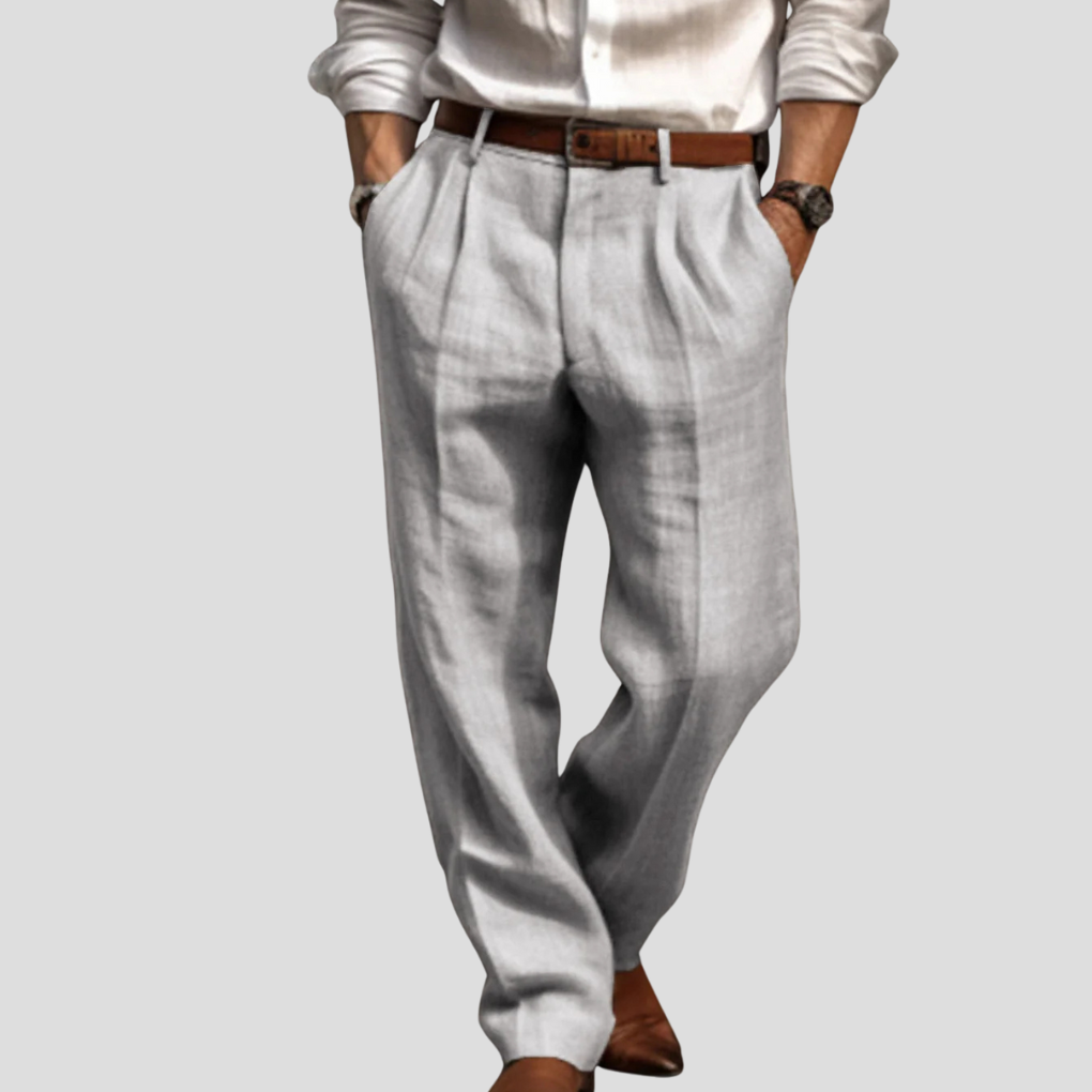 Pantalons en lin plis pour hommes – Style affiné avec touche décontractée