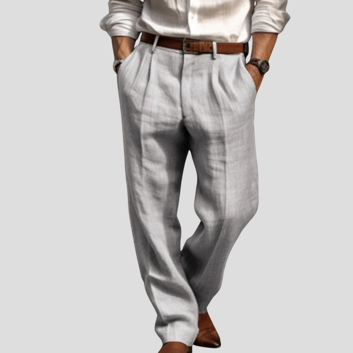 Pantalons en lin plis pour hommes – Style affiné avec touche décontractée