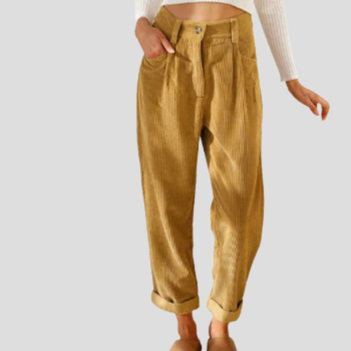 Pantalons en Corduroy Stylés – Flair Décontracté avec Texture