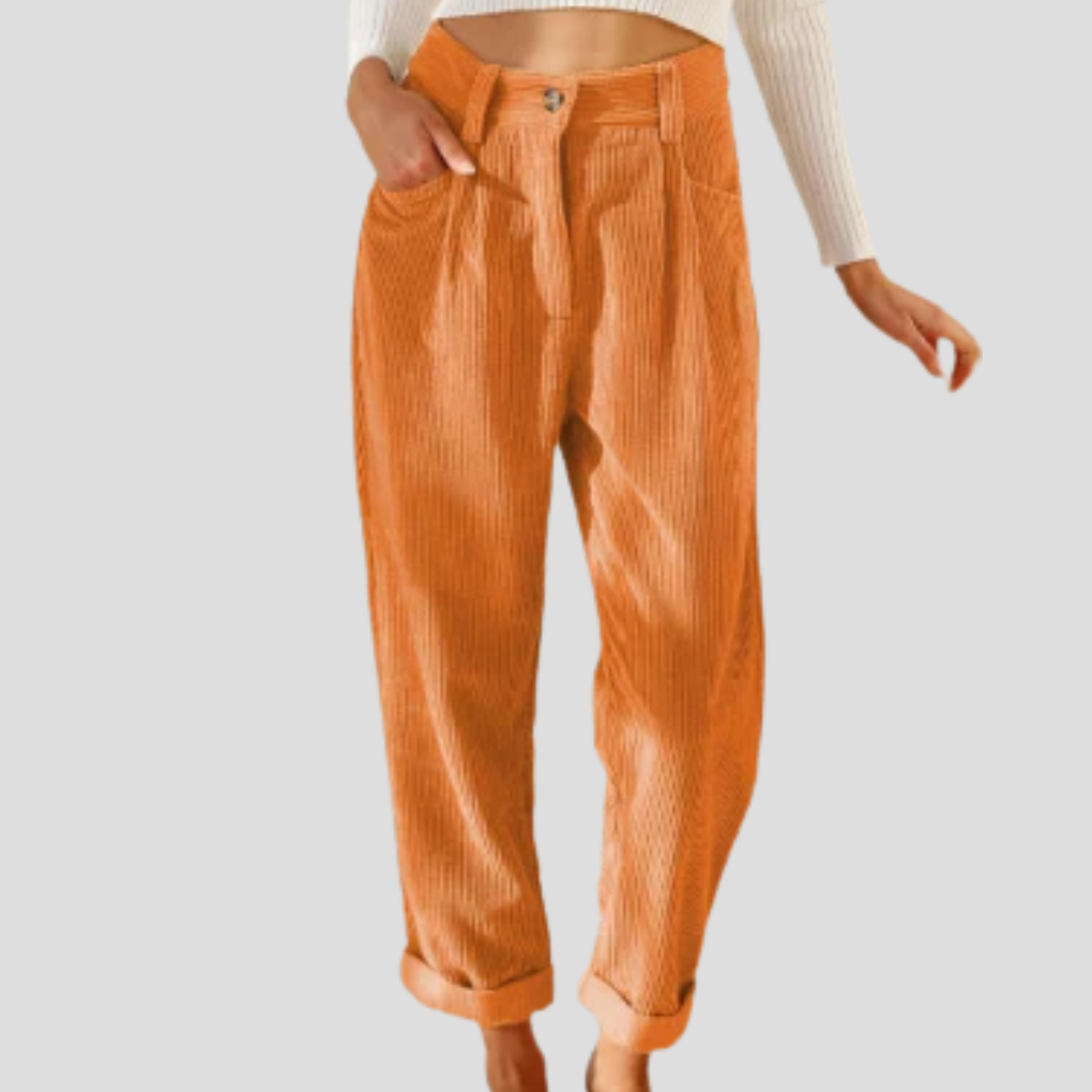 Pantalons en Corduroy Stylés – Flair Décontracté avec Texture