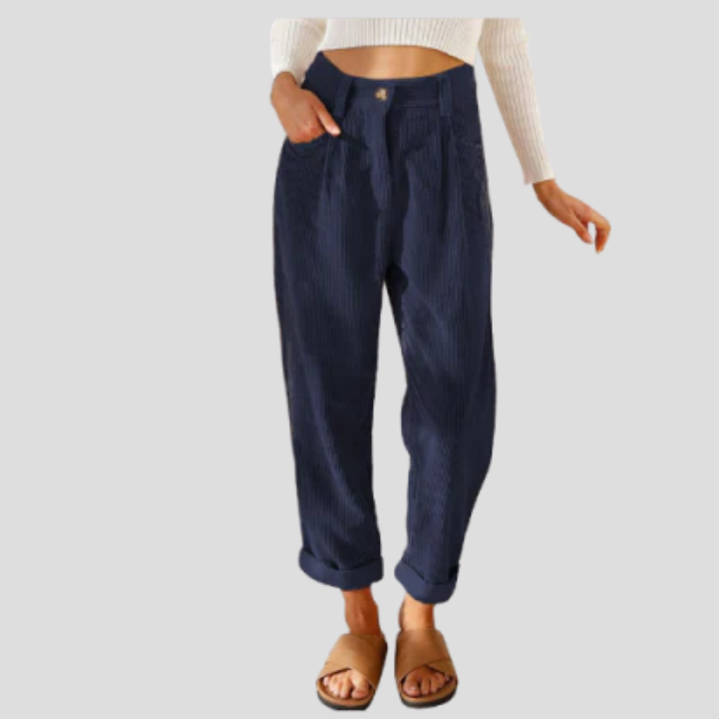 Pantalons en Corduroy Stylés – Flair Décontracté avec Texture