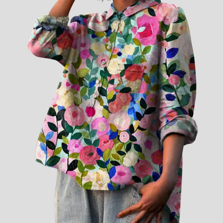 Blouse Imprimée Florale pour Femmes – Style Florissant avec Vêtements Quotidiens