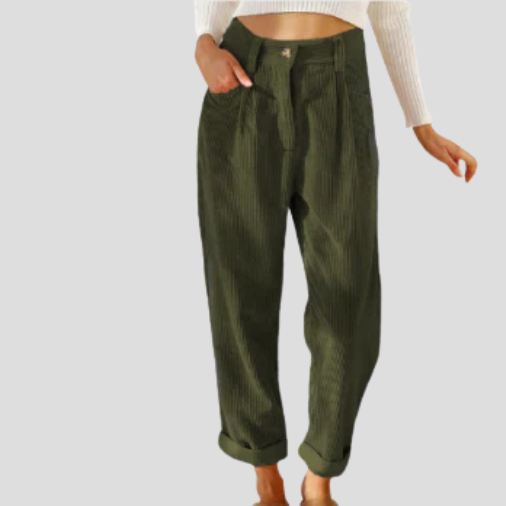Pantalons en Corduroy Stylés – Flair Décontracté avec Texture