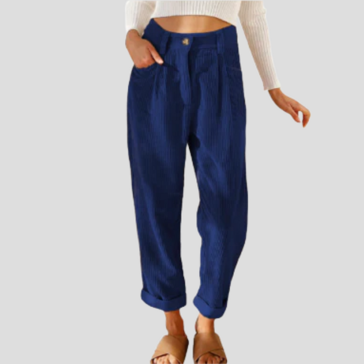 Pantalons en Corduroy Stylés – Flair Décontracté avec Texture
