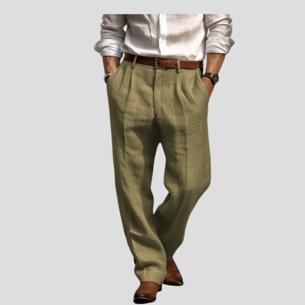 Pantalons en lin plis pour hommes – Style affiné avec touche décontractée