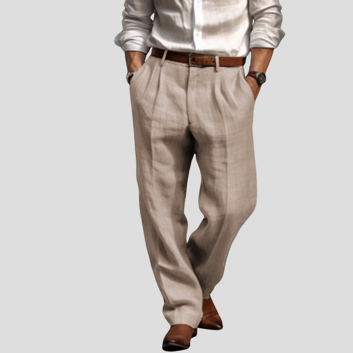 Pantalons en lin plis pour hommes – Style affiné avec touche décontractée