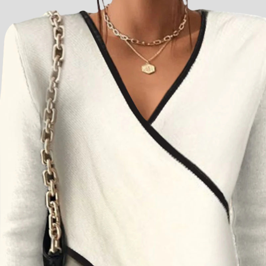 Pull Femme Col V — Style Maille Raffinée