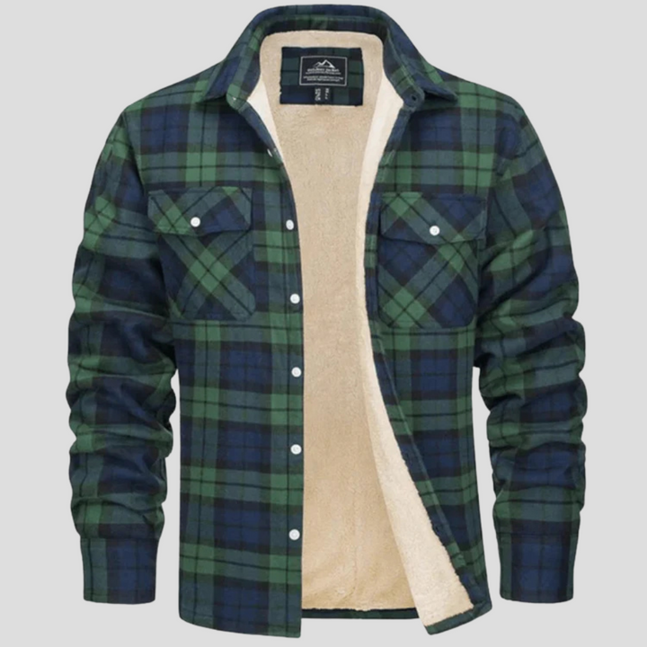 Veste à carreaux pour hommes avec doublure en polaire
