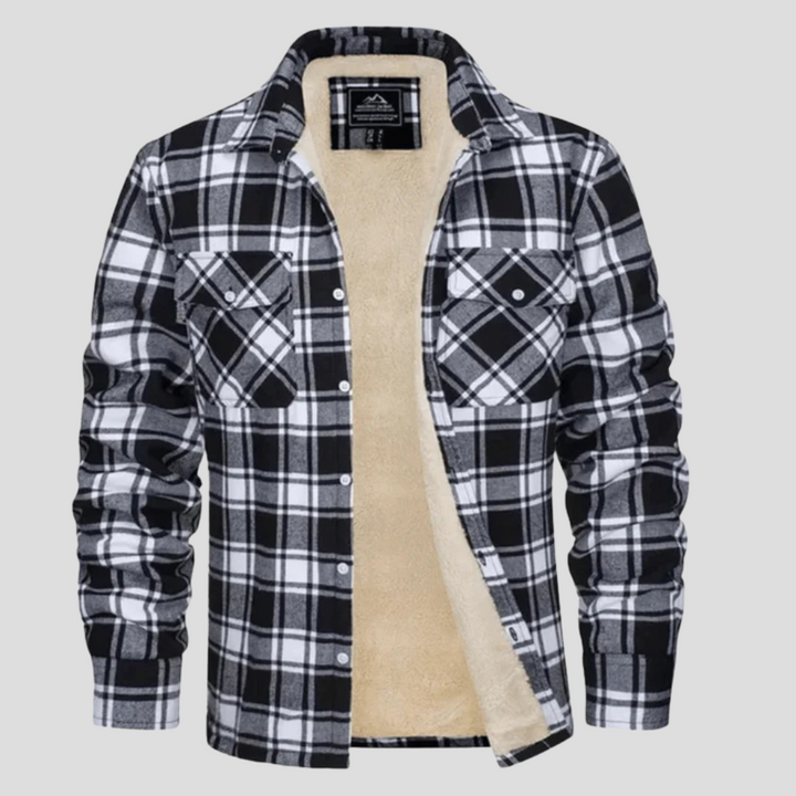 Veste à carreaux pour homme avec doublure polaire