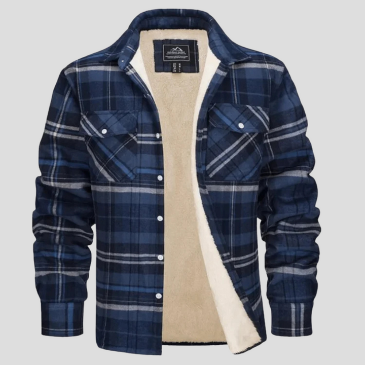 Veste à carreaux pour hommes avec doublure en polaire