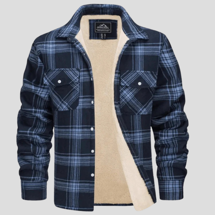 Veste à carreaux pour hommes avec doublure en polaire