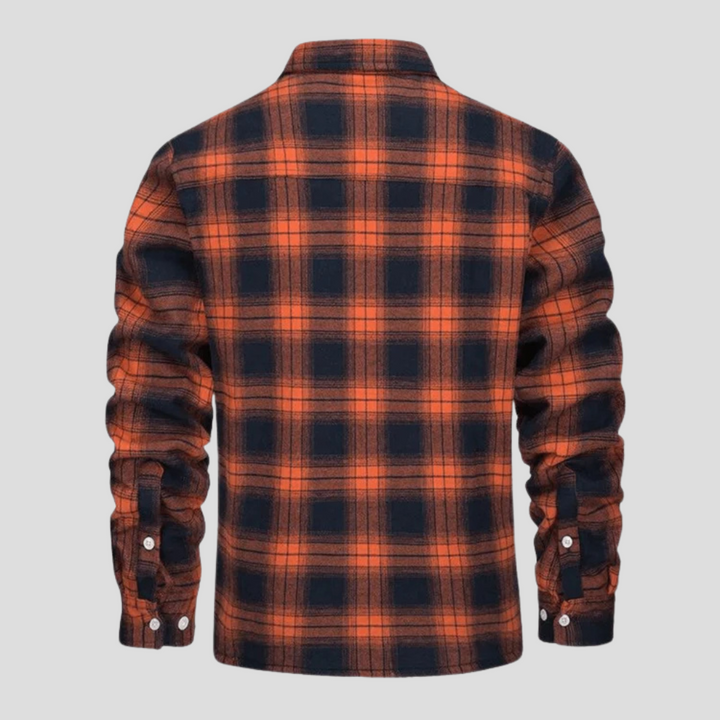 Veste à carreaux pour hommes avec doublure en polaire