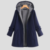 Manteau à capuche en polaire solide pour femmes