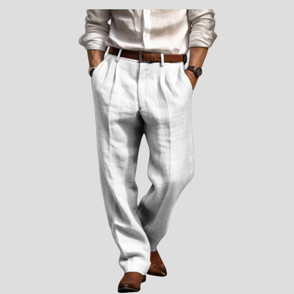Pantalons en lin plis pour hommes – Style affiné avec touche décontractée