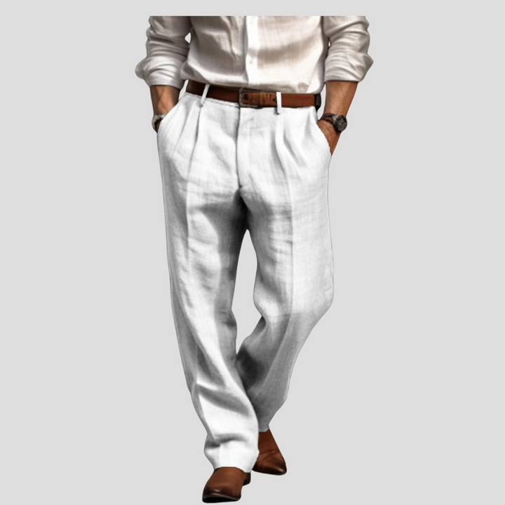 Pantalons en lin plis pour hommes – Style affiné avec touche décontractée