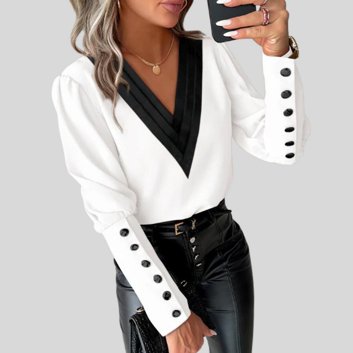 Blouse à Boutons pour Femmes avec Manches Gigot – Manche Déclaration avec Élégance Décontractée