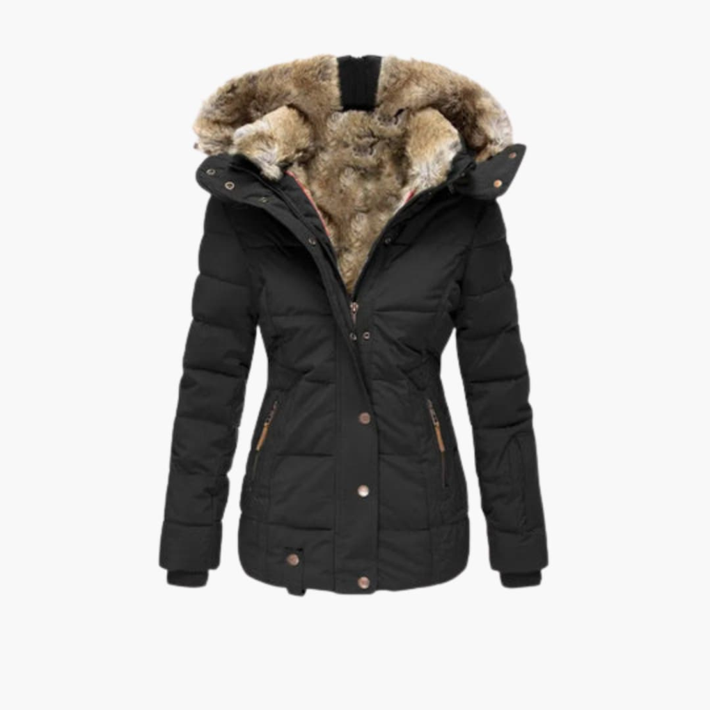 Veste pour femmes avec surface embossée et fermetures