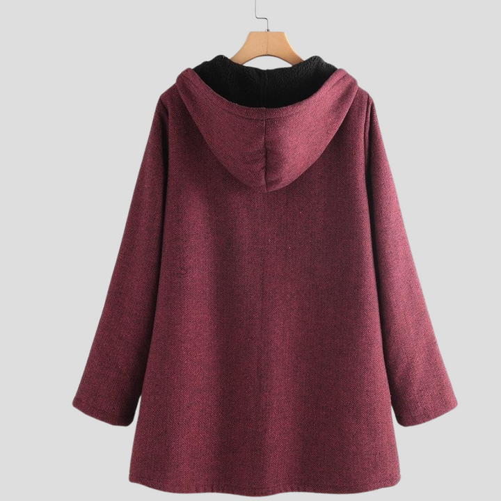 Manteau à capuche en polaire solide pour femmes