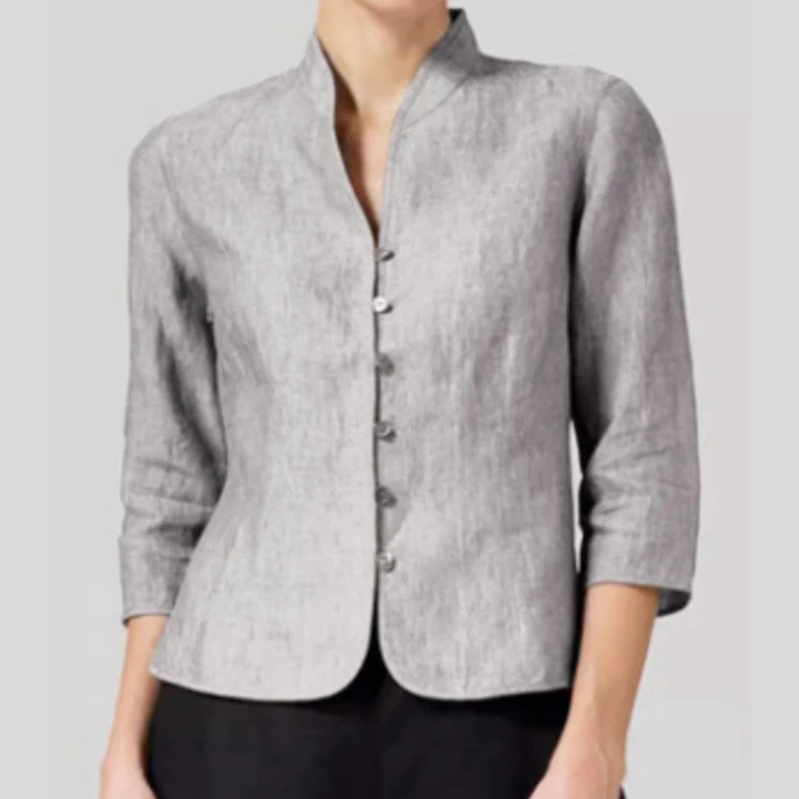 Blouse à col levant pour femmes – Détails chics avec flair polyvalent
