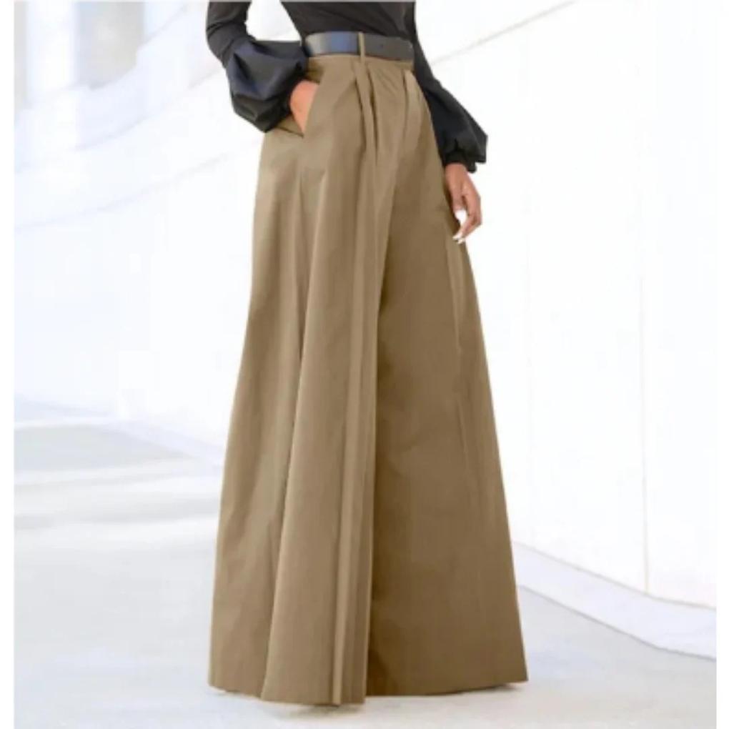Pantalons Femme Large Jambe Unie – Coupe Relaxe