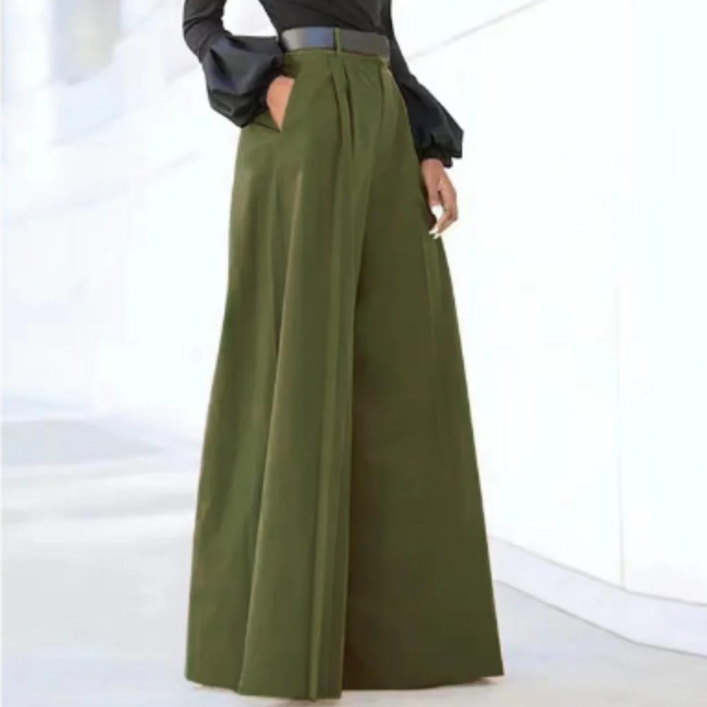 Pantalons Femme Large Jambe Unie – Coupe Relaxe