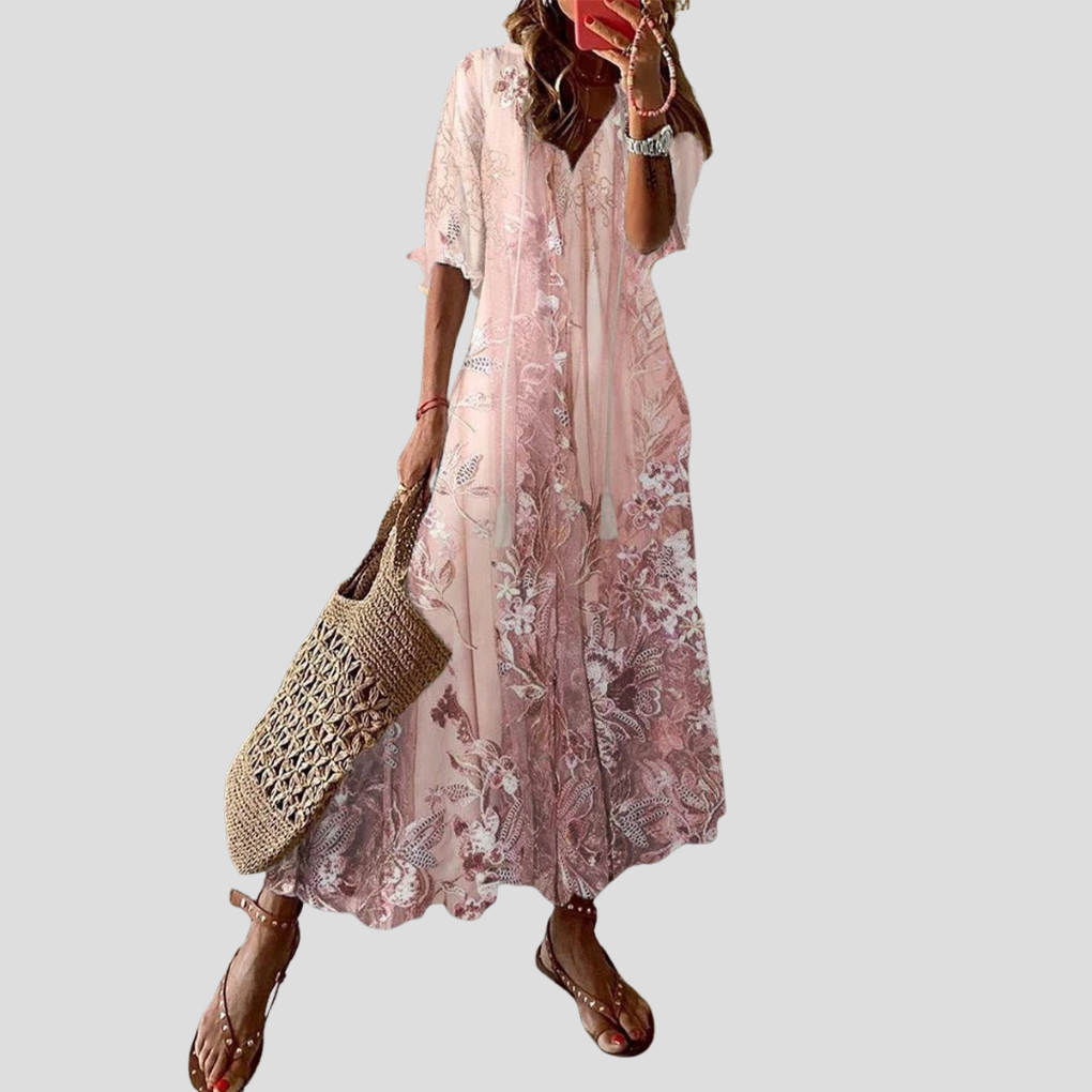 Robe Maxi Lâche à Imprimé Floral pour Femme