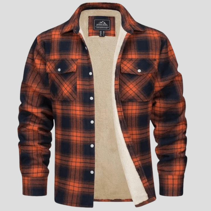 Veste à carreaux pour hommes avec doublure en polaire