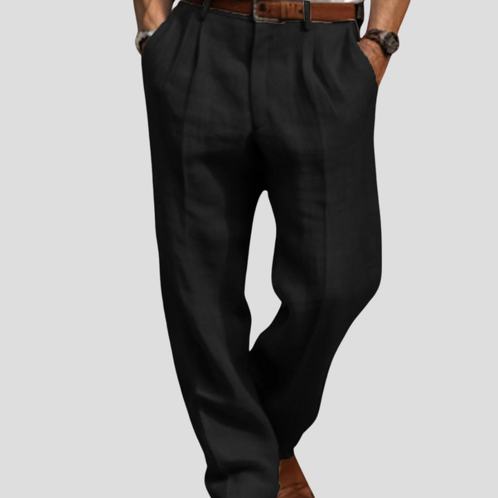 Pantalons en lin plis pour hommes – Style affiné avec touche décontractée