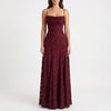 Robe de Soirée en Dentelle Florale Maxi