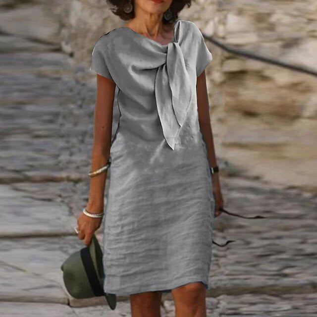 Isabella – Robe Sheath Élégante à Manches Courtes pour Femme (Longueur Mini)