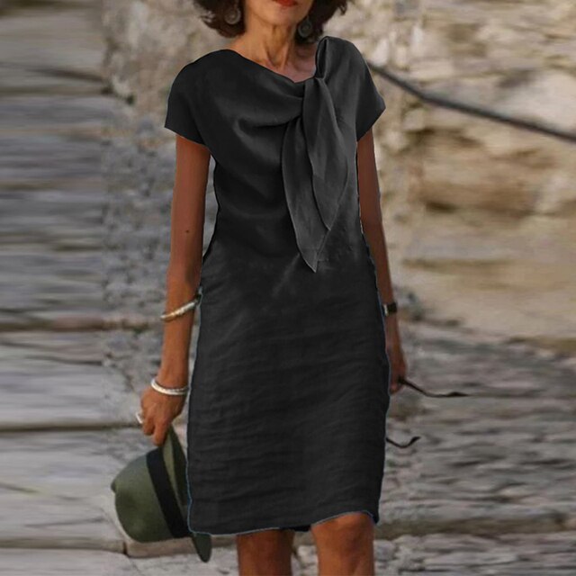 Isabella – Robe Sheath Élégante à Manches Courtes pour Femme (Longueur Mini)