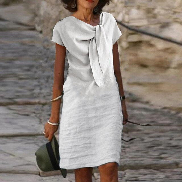 Isabella – Robe Sheath Élégante à Manches Courtes pour Femme (Longueur Mini)